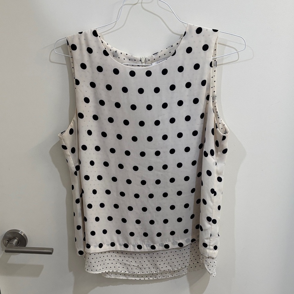 Rose & Olive Black and White Polka Dot Blouse